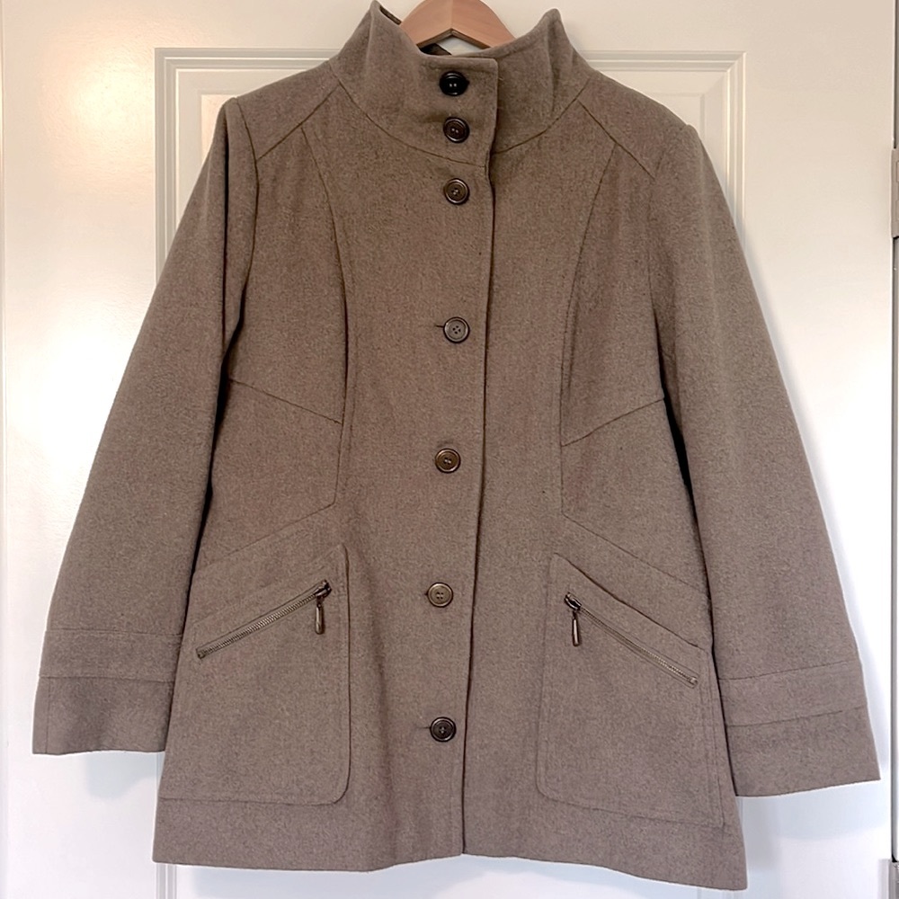 New York & Company Brown Mid Length Pea Coat